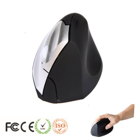 WishLotus® Wireless Ergonomic Mouse 2.4G High Precision Vertical Mouse 800/1200/1600 DPI, Super Comfortable Wireless Mice