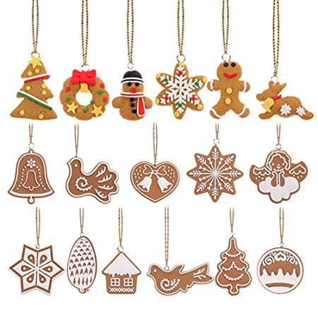 FENICAL Christmas Tree Ornaments Animals Hand Snowflake Pendants Christmas Tree decoration 17Pcs