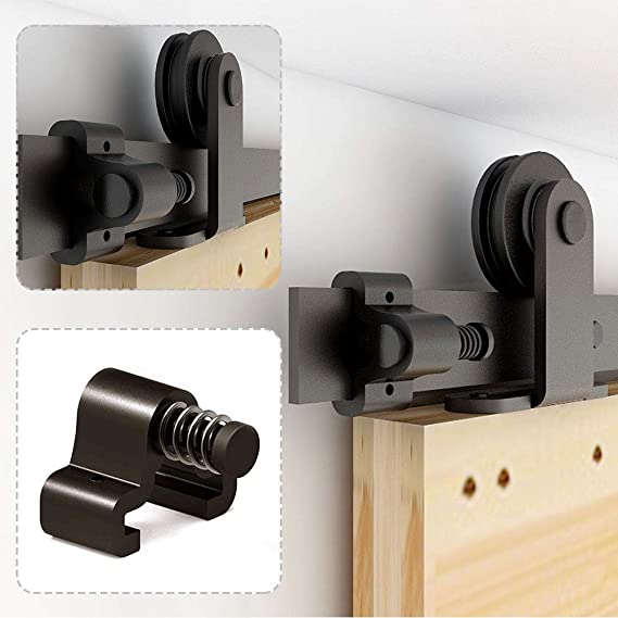 7.5FT/228cm Interior Sliding Barn Wood Door Hardware Closet Track Kit Single Door T Shape Hangers