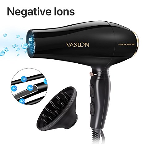 Vaslon 1875W Salon Hair Dryer AC Motor Negative Ionic Tourmaline Professional Blow Dryer with Diffuser for Hair styling Quick Dry for long hair
