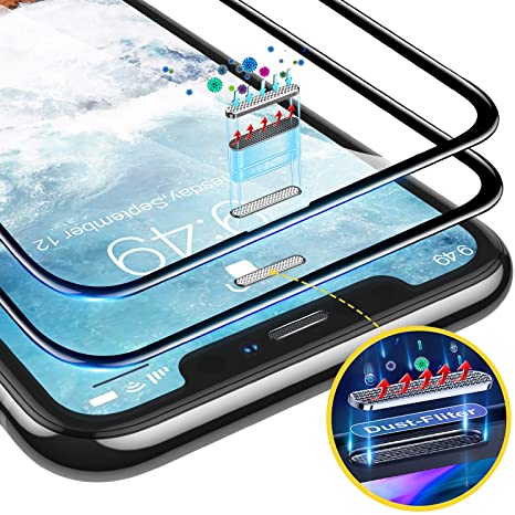 Humixx iPhone 11 Screen Protector, iPhone XR Screen Protector, [Dust Resistant and Full Coverage] Screen Protector Tempered Glass for iPhone 11 & iPhone XR(6.1") [Guidance Frame Include] 2-Pack