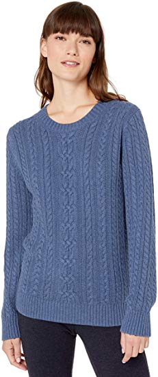 Amazon Essentials Women's Fisherman Cable Crewneck Sweater