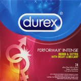Durex Performax Intense Ribbed and Dotted with Delay Lubricant Premium Condom 24 Count
