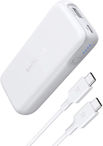 Portable Charger RAVPower 10000 Pd, 10000mAh Power Bank USB C Power Delivery (29W Max) Battery Pack for iPhone 11/Pro/Max/ 8/ X/XS, Pixel 3/ 3XL/ 2XL, S10, Ipad Pro 2018 and More (White)