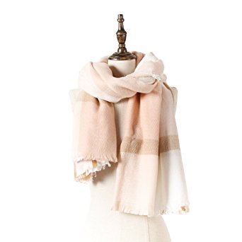 Natural Feelings Fashionable Cozy Soft Big Grid Winter Scarf Wrap Shawl for Women