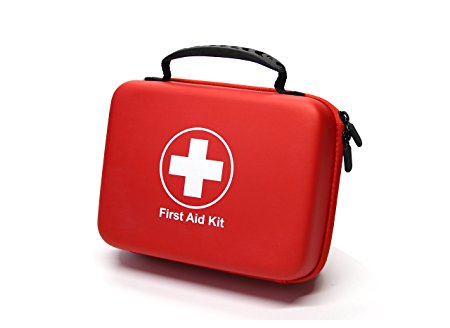 Compact First Aid Kit (228pcs) Designed For Family Emergency Care. Waterproof EVA case&Bag is Ideal for the Car,Home,boat,School, Camping, Hiking,Travel,Office,Sports,Hunting. Protect Your Loved Ones.