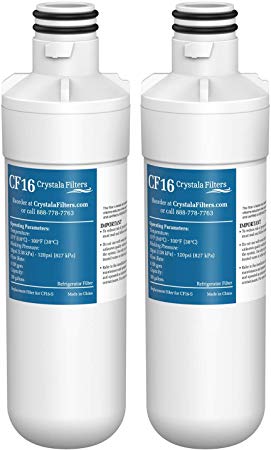 LT1000P Refrigerator Water Filter, Compatible with LG LT1000P, LT1000P, LT1000PC, MDJ64844601, ADQ74793501, ADQ74793502, Kenmore 46-9980, 9980, by Crystala Filters, 2 PACK
