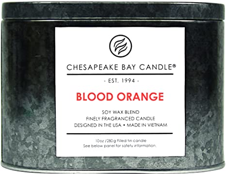 Chesapeake Bay Candle Tin with Double Wick Scented Candle, Blood Orange, Oval