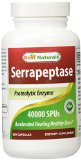 Serrapeptase 40000 SPUs 180 Capsules by Best Naturals - Manufactured in a USA Based GMP Certified and FDA Inspected Facility and Third Party Tested for Purity Guaranteed