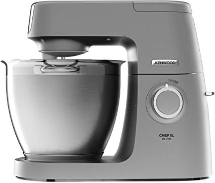 Kenwood Chef Elite XL KVL6100S Stand Mixer - Powerful, large food mixer in silver, with K-beater, dough hook, whisk and 6.7L bowl