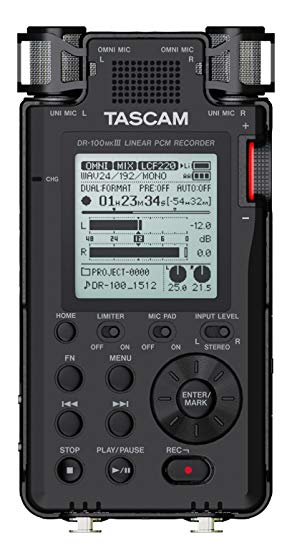 Tascam DR-100MKIII 192kHz/24-Bit Stereo Portable Recorder