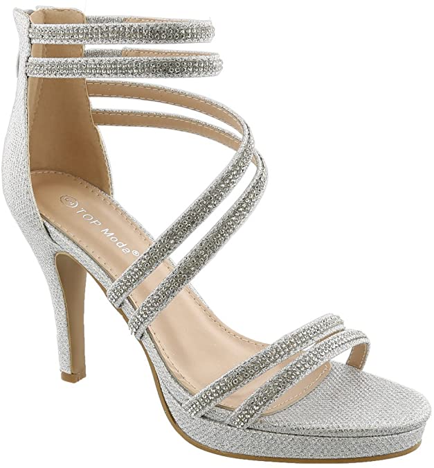 TOP Moda Dressy/Formal Sandals: Medium/High Heel Ankle Strap Open Toe Inna-1 Shoes