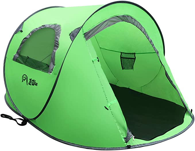 Camping Tent Pop Up Instant – 2 Persons – 1 Second Set up – Lightweight & Water Resistant – Mosquito Proof & Outdoors UV Protection by LeWave