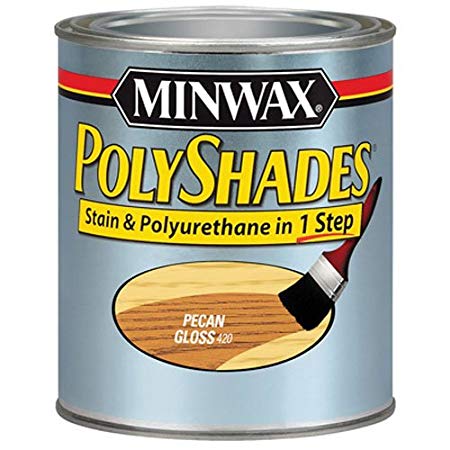 Minwax 61420444 PolyShades - Stain & Polyurethane in 1 Step, quart, Pecan, Gloss