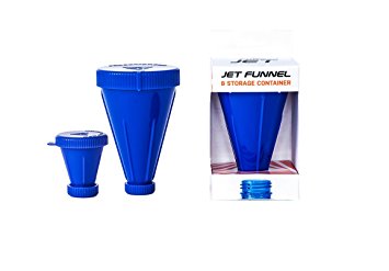 PowderJet Protein Storage Funnel & Supplement Container for Bottles | Fill N Go for Pre & Post Workout (Powder Jet 2 Pack, Blue)