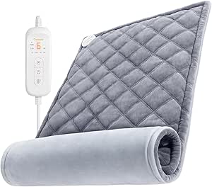 OCOOPA Graphene Heating Pad for Back Pain Relief, FSA HSA Eligible, XXL 17" x 33" Extra Large Electric Heating Pad for Cramps, Shoulders, Neck, Lower Back, Supports 6-Hour Auto-Timer, Gray