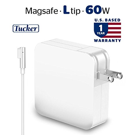 Macbook Pro Charger, 60W Power Adapter (L) Magsafe 1 Style Connector - Tucker TM - Replacement Charger Compatible with 60W for Apple Mac Book Pro 11 inch/13 inch/15 inch