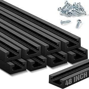 Zonon 8 Pack T Track for Woodworking with Screws Aluminum T Track Double Cut Profile Universal T Tracks with Predrilled Mounting Holes Woodworking Tools for Drill Press Table, Router Table (48 Inch)