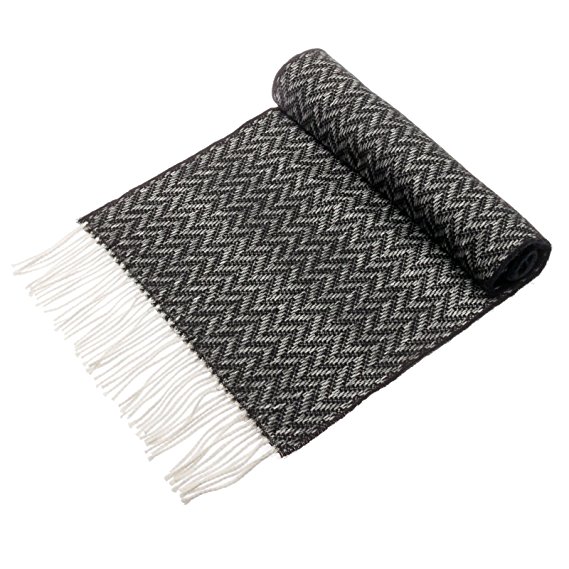 SilverHooks Women's Chevron Stripes Soft & Warm Cashmere Scarf w/ Gift Box