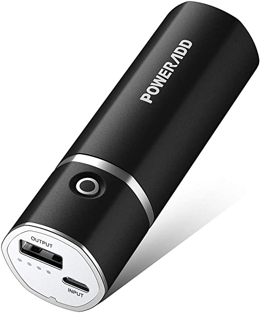 [Upgraded] POWERADD Slim 2 Most Compact 5000mAh External Battery 2.1A Ouput Portable Charger with Smart Charge for iPhones, iPad, Samsung Galaxy, HTC and More (Black)