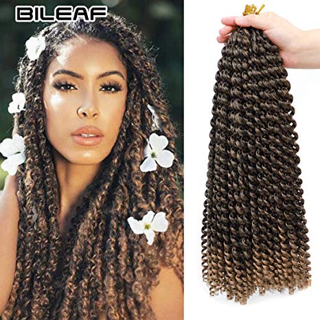 6Pcs Passion Twist Hair 18 Inch Braiding Water Wave Crochet Hair for Passion Twist Bohemian Curly Hair for Crochet Braids Twist (M1B-27)