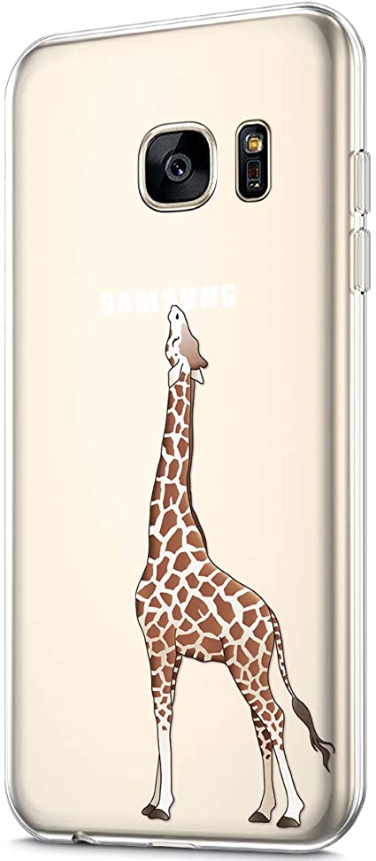 Case for Galaxy S7,Crystal Clear Art Panited Pattern Design Soft & Flexible TPU Ultra-Thin Transparent Flexible Soft Rubber Gel TPU Protective Case Cover for Galaxy S7 Silicone Case,Giraffe