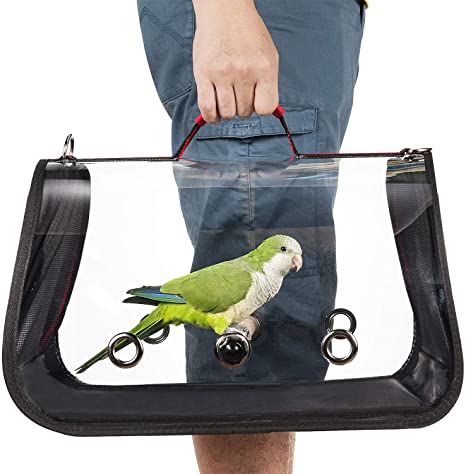 Colorday Lightweight Bird Carrier, Bird Travel cage Parrot (Medium 16 x 9 x 11, Red)