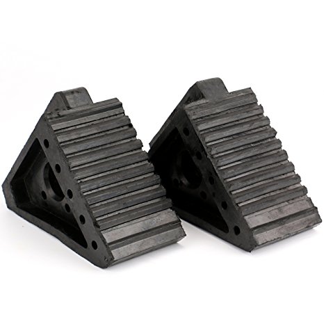 Fasmov Solid Rubber Heavy Duty Wheel Chock -2 Pack