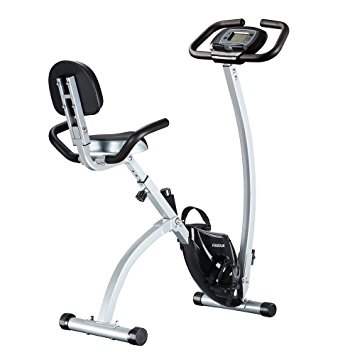 Exercise Bike - Adjustable Folding Upright Magnetic Stationary Bike for Home Gym