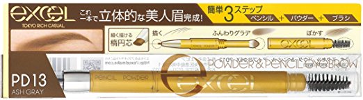 Japan Beauty - Excel Powder & Pencil Eyebrow EX PD13 ash gray *AF27*