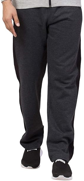 Corsair-Blue Men's Regular Fit Winter Fleece Track Pants Striped Color Block Grey Plus (M, L, XL, 2XL, 3XL, 4XL, 5XL)
