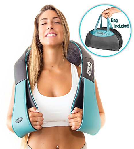 Shiatsu Back Neck and Shoulder Massager with Heat - Deep Tissue 3D Kneading Pillow Massager for Neck, Back, Shoulders, Foot & Legs – Electric Body Massager, Relieve Muscle pain - Office, Home & Car