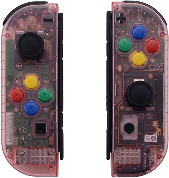 eXtremeRate Cherry Pink Joycon Handheld Controller Housing with Full Set Buttons, DIY Replacement Shell Case for Nintendo Switch Joy-Con – Joycon and Console NOT Included