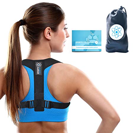 Sports Laboratory Posture Corrector PRO  Comfortable Posture Brace for Slouching & Hunching, Adjustable Clavicle Support Brace for Men & Women (Small (27-35 inch)