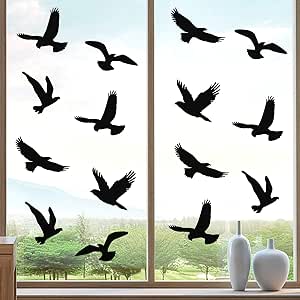 20 Pieces Large Size Anti-Collision Window Clings Bird Shape Window Sticker Alert Bird Window Decals for Preventing People and Bird Strikes on Window Glass Party Accessory