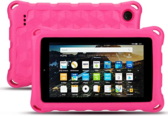 New Amazon Fire HD 10 Case (9th / 7th / 5th Generation, 2019/2017 / 2015 Released) - EJAYOUNGer [ Kids Friendly ] Light Weight Shock Proof Cover for Fire HD 10.1 inch Tablets(Pink)