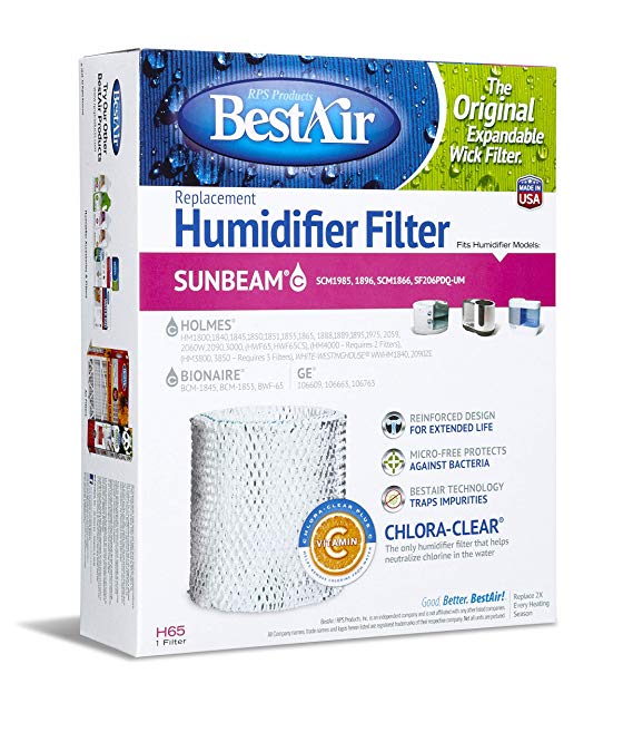 BestAir H65, Holmes Replacement, Paper Wick Humidifier Filter, 8.2" x 2.7" x 10"