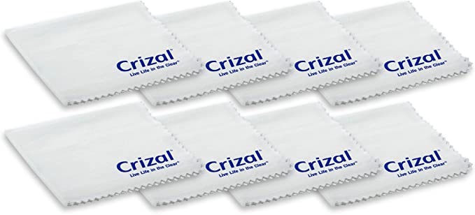 Crizal Lens Cleaning Cloth 8 Pack Wipes Micro Fiber Cleaning Cloth in Own Carry Case. for Crizal Anti Reflective Lenses|#1 Best Microfiber Cloth for Cleaning Crizal and All Anti Reflective Lenses|