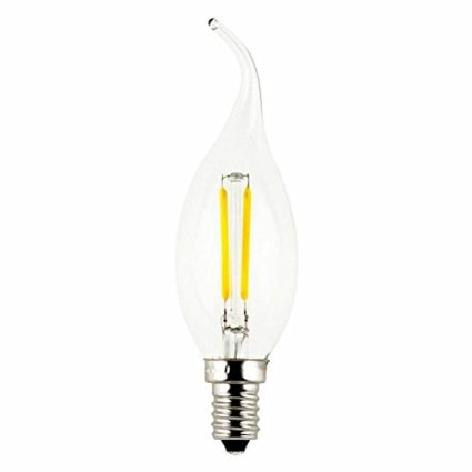 Eurus Home 2W LED Filament Candelabra Bulb 25-watt EquivalentWarm White 2700K Use in Chandeliers Wall Sconces and Pendant Lighting - Dimmable
