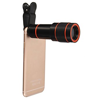 Phone Camera Lens Kit, Hizek 12X Universal Optical Zoom Lens Marco Lens Focus Telescope Camera Lens with Universal Clip for Iphone 6s/6/6 Plus/6s Plus / 5s, Samsung Galaxy 6 / S6 edge/S5, Note 5