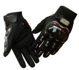 Carbon Fiber Pro-Biker Bicycle Motorcycle Motorbike Powersports Racing Gloves L Black