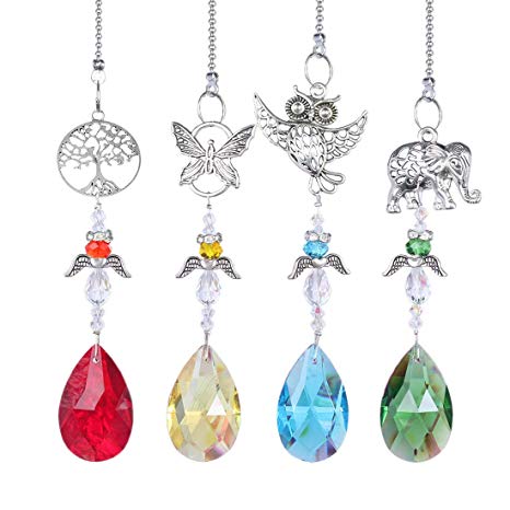 H&D Suncatcher Crystal Rainbow Maker w/Animal Figurine Hanging Ornament for Window, Home Decor,Holiday Decoration