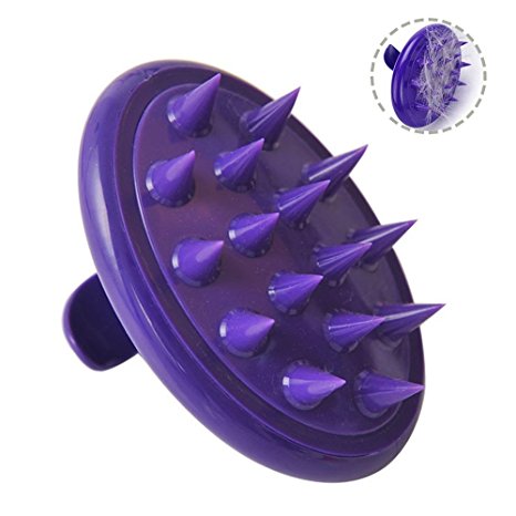 Pet Massage Bathbrush - Dog/Cat/Horse Soft Silicone Bristles/Comb - Pet Fur Remover - Pet Grooming Tool, Purple