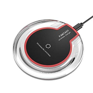 Wireless Charging Pad Qi Fast Wireless Charger with 4 Coils 10W for All Qi-Enabled Devices