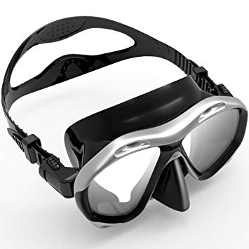 Zionor Diving Mask Low Volume Design Tempered Glass Lens Wide View Distortion-Free Durable Liquid Silicone for Scuba Diving Snorkeling Freediving