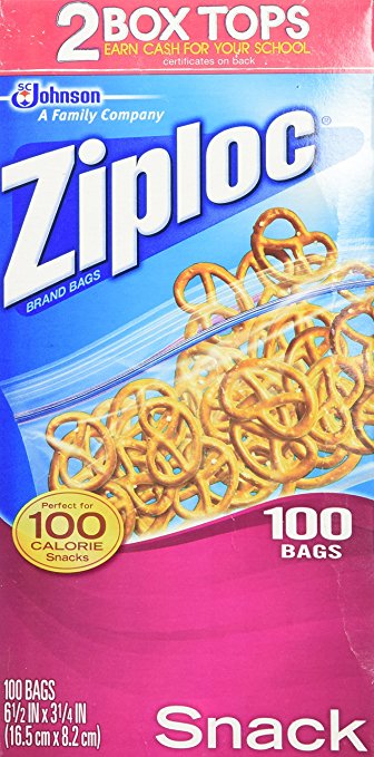 Ziploc Snack Bags, Value Pack, 100-pack