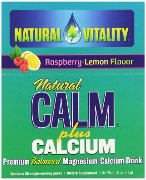 Natural Vitality, Natural Calm plus Calcium Drink Powder, Raspberry-Lemon, 30 ct