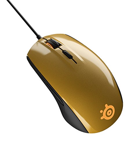 SteelSeries Rival 100, Optical Gaming Mouse, RGB Illumination, 6 Buttons, (PC / Mac) - Alchemy Gold