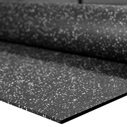 IncStores 3/8" Heavy Duty Gym Flooring Rubber Rolls (Grey, 40 sqft, 4' x 10')