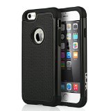 ULAK Dual Layer Rugged Heavy Duty Hard Hybrid Shockproof Case Cover for Apple iPhone 6 47 Inch iPhone 6s 47 inch Black